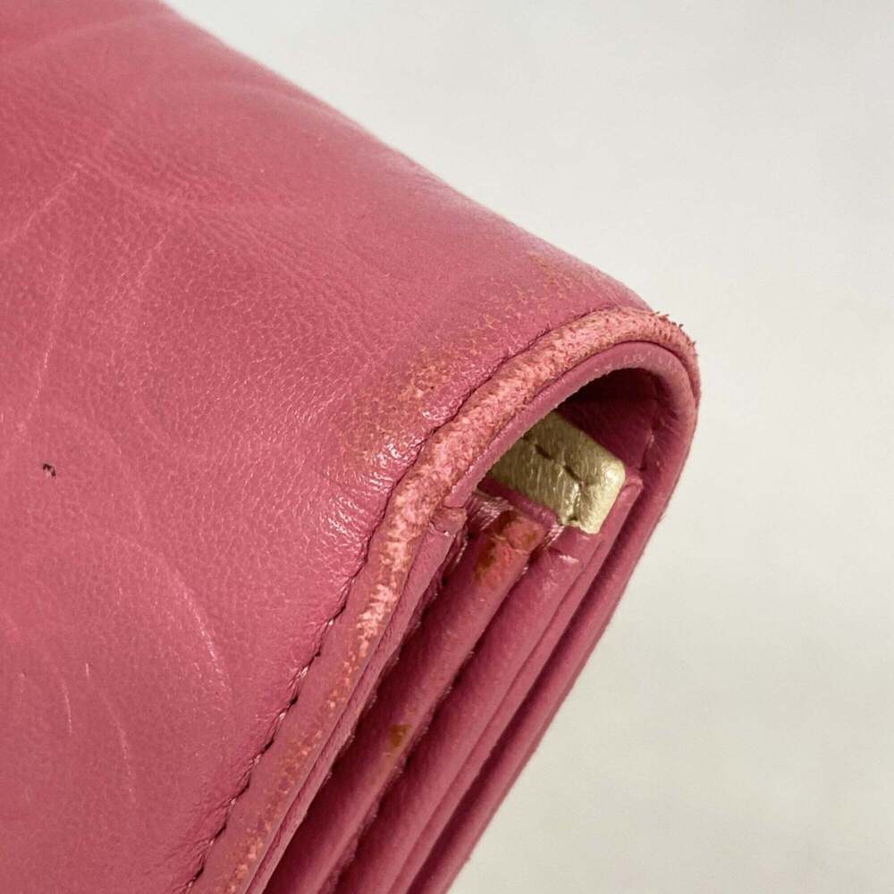 CHANEL Authentic Pink Lambskin Leather Wallet - Picture 6 of 8